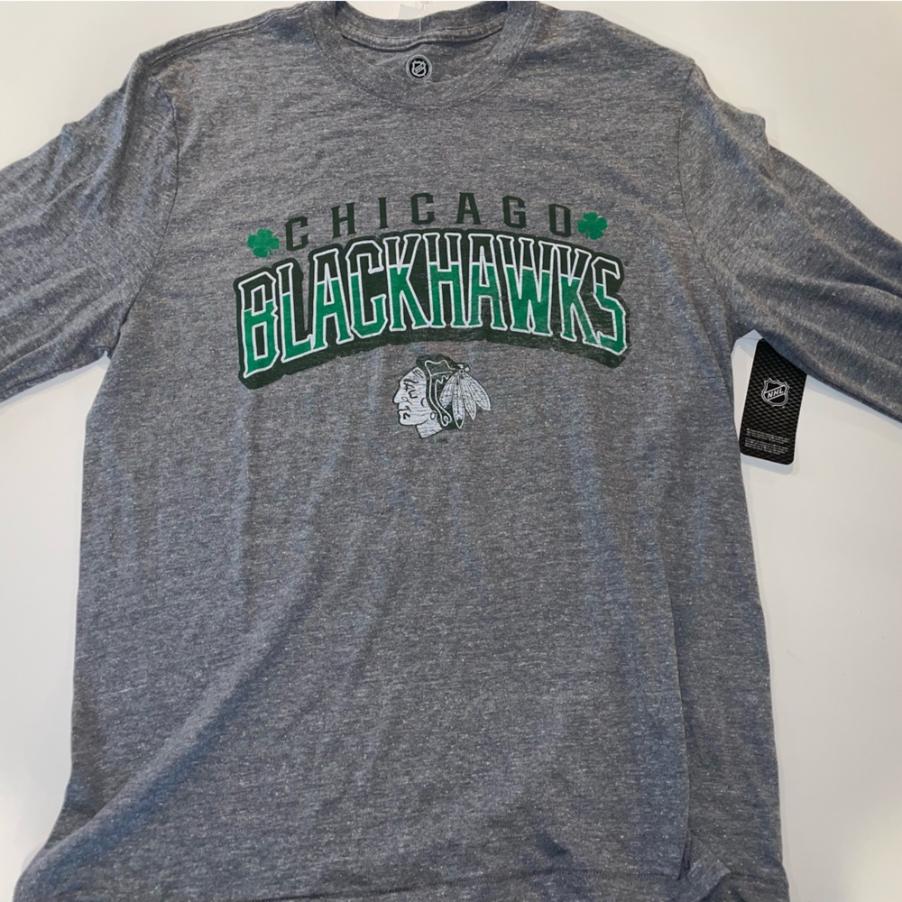NHL Chicago Blackhawks Heather Gray Long Sleeve Tee